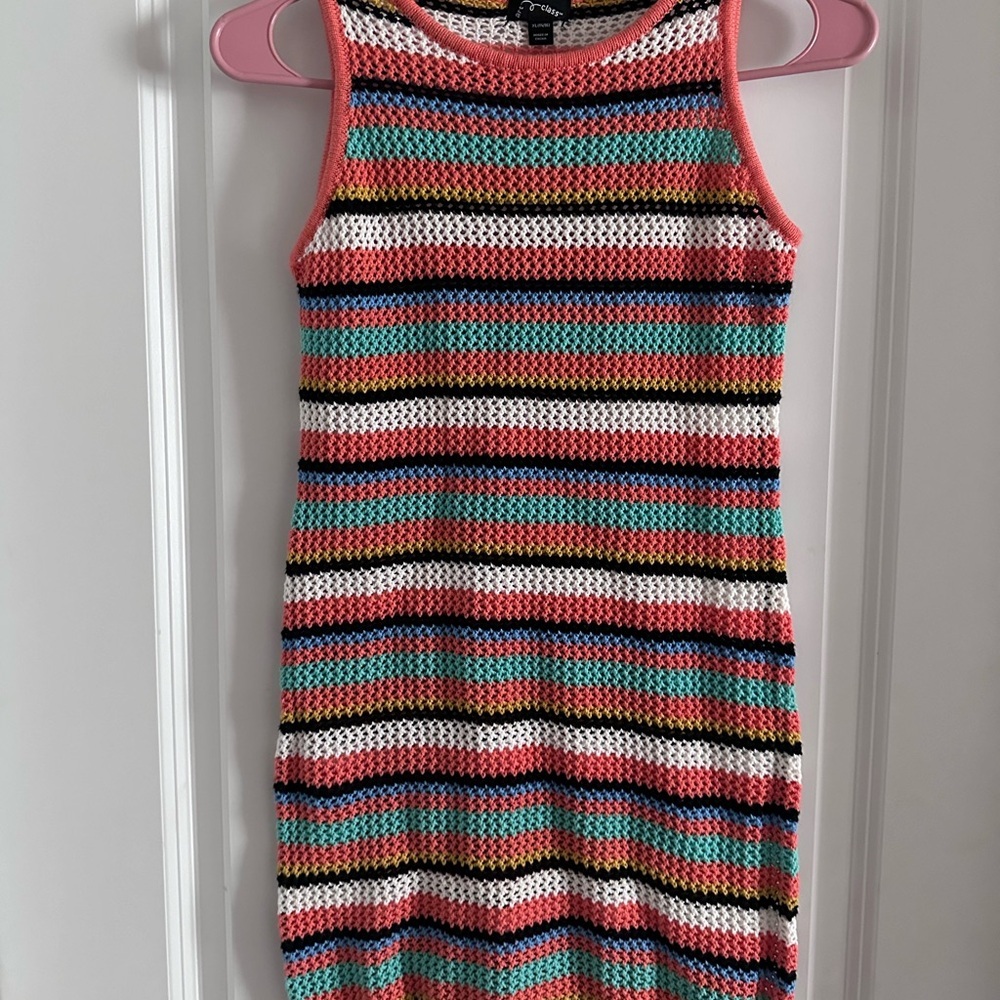 Colorful Striped Crochet Knit Dress - Picture 3 of 4